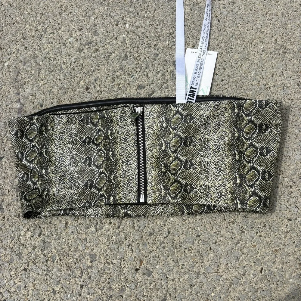 Mistress Rocks tube top Green snake skin medium NWT - Picture 4 of 6